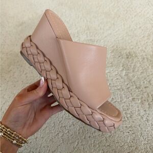 Shu Shop Braided Platform Wedge Sandals - Nude